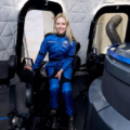Michaela Benthaus, a wheelchair user, prepares for a Blue Origin spaceflight in Texas.