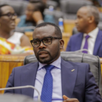 Trade Minister Sebahizi Prudence sharing his life journey and youth advice during a television interview