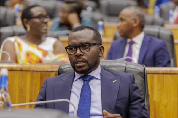 Trade Minister Sebahizi Prudence sharing his life journey and youth advice during a television interview