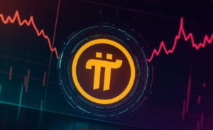 Pi Network logo with global community icons, representing Web3 adoption, smartphone mining, and financial inclusion.
