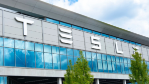 Tesla executives attend a company board meeting at corporate headquarters.