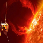 Bright auroras in the night sky caused by intense solar activity