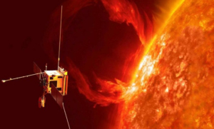 Bright auroras in the night sky caused by intense solar activity