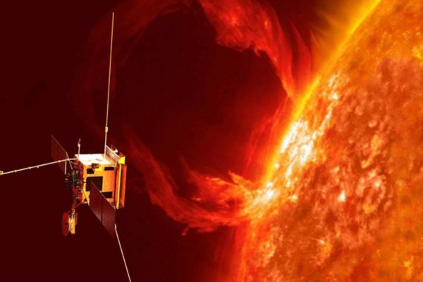 Bright auroras in the night sky caused by intense solar activity