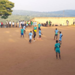 Children in Gisagara District participating in school sports programs after returning to school