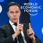 NATO Secretary General Mark Rutte speaking at the World Economic Forum in Davos