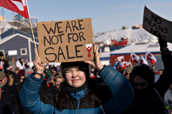 Greenland map highlighting strategic Arctic location amid US interest under President Trump