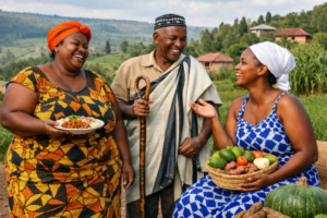 Historical illustration of fuller body types symbolizing wealth and survival compared to modern lifestyle contrast.