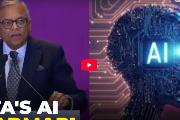 OpenAI and Tata Consultancy Services logos displayed with data center servers representing AI infrastructure expansion.