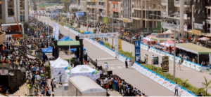 Businesses and busy streets in Musanze during Tour du Rwanda as hotels and shops prepare for the 2026 edition.