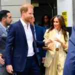Prince Harry, Duke of Sussex and Meghan, Duchess of Sussex are seen on April 23, 2025 in New York City. Raymond Hall/GC Images/Getty